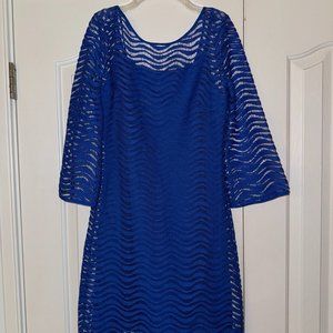 Lilly Pulitzer-Topanga Blue Crochet Overlay Mini Dress-New Without Tags-Size XS